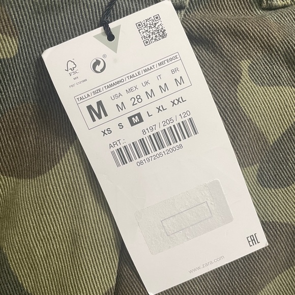 Zara High Waist Camo Cargo 8197/205 sz M *SOLD OUT* - Picture 3 of 7